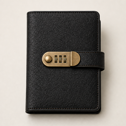 Banknote Collector Album with Combination Lock Black