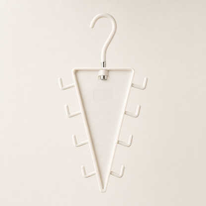Triangular Wardrobe Organizer with 8 Double-Sided Hooks White