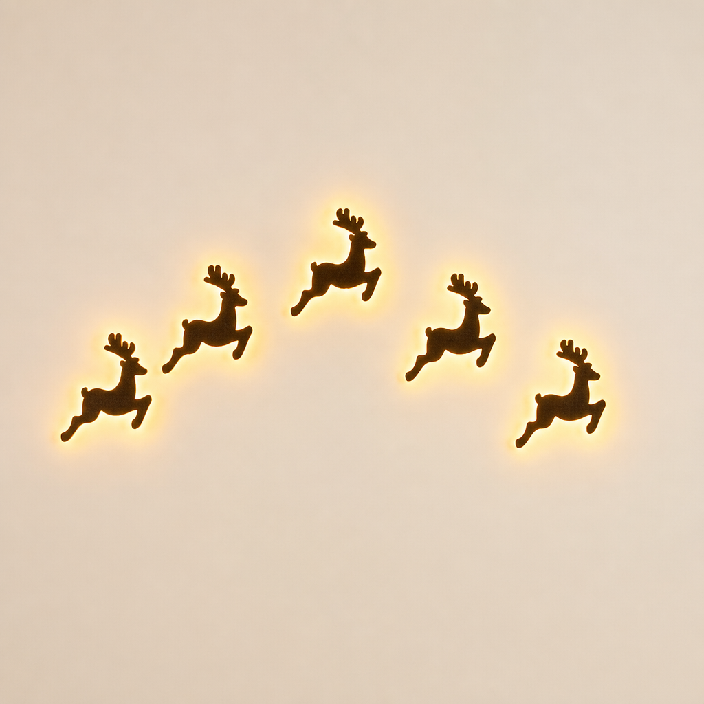 LED Reindeer Wall Decoration Gold