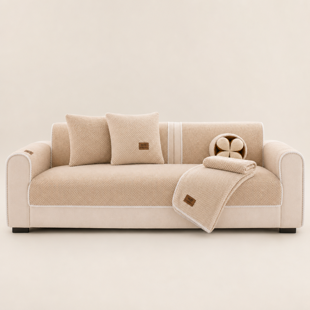 Removable Sofa Cover, Non-Slip Polyester Beige