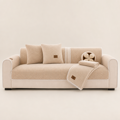 Removable Sofa Cover, Non-Slip Polyester Beige
