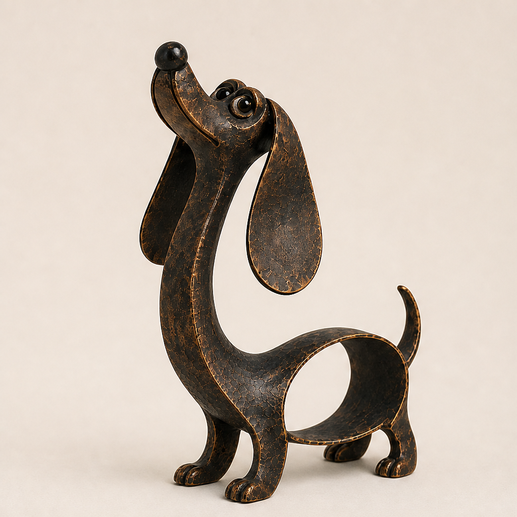 Bronze Dachshund Sculpture, Vintage Design Bronze