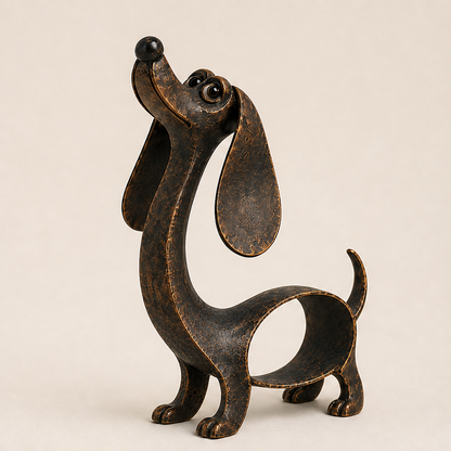 Bronze Dachshund Sculpture, Vintage Design Bronze
