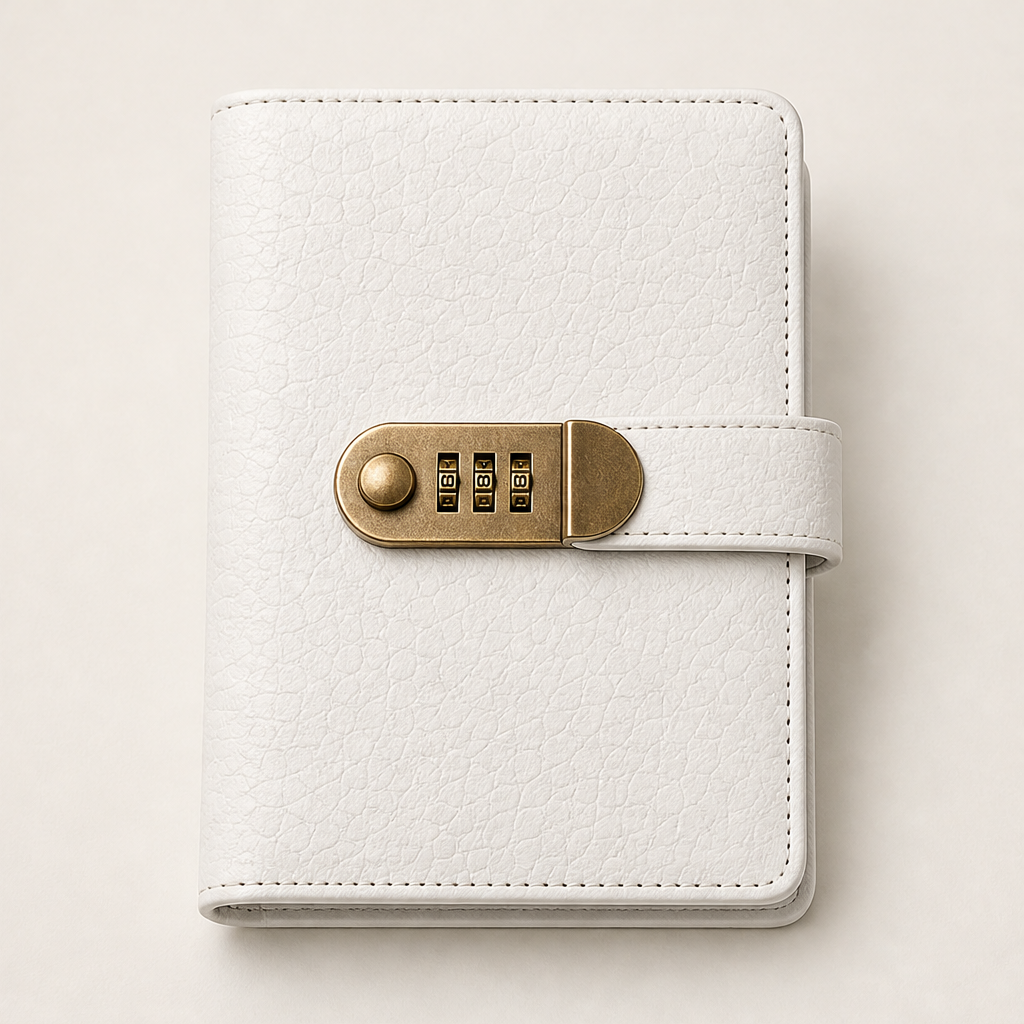 Banknote Collector Album with Combination Lock White