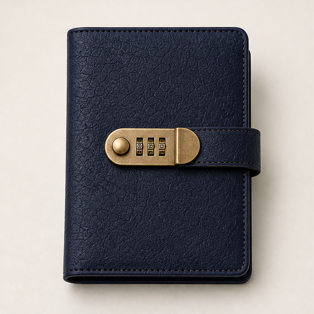 Banknote Collector Album with Combination Lock Navy