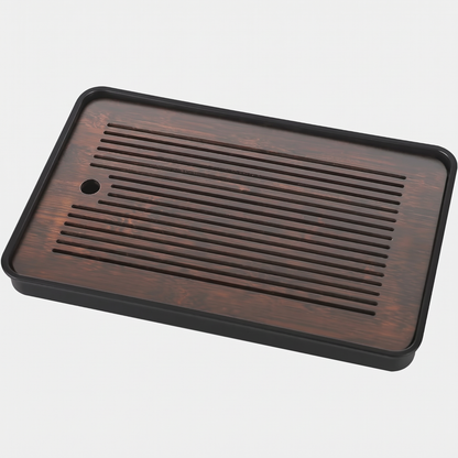 Kuroha dark bamboo tea tray - studio packshot, empty