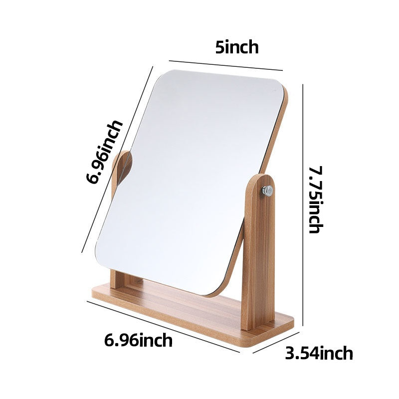 Vanira - Rotating Vanity Mirror with Wooden Stand