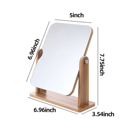 Vanira - Rotating Vanity Mirror with Wooden Stand