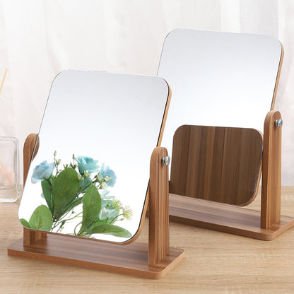 Vanira - Rotating Vanity Mirror with Wooden Stand
