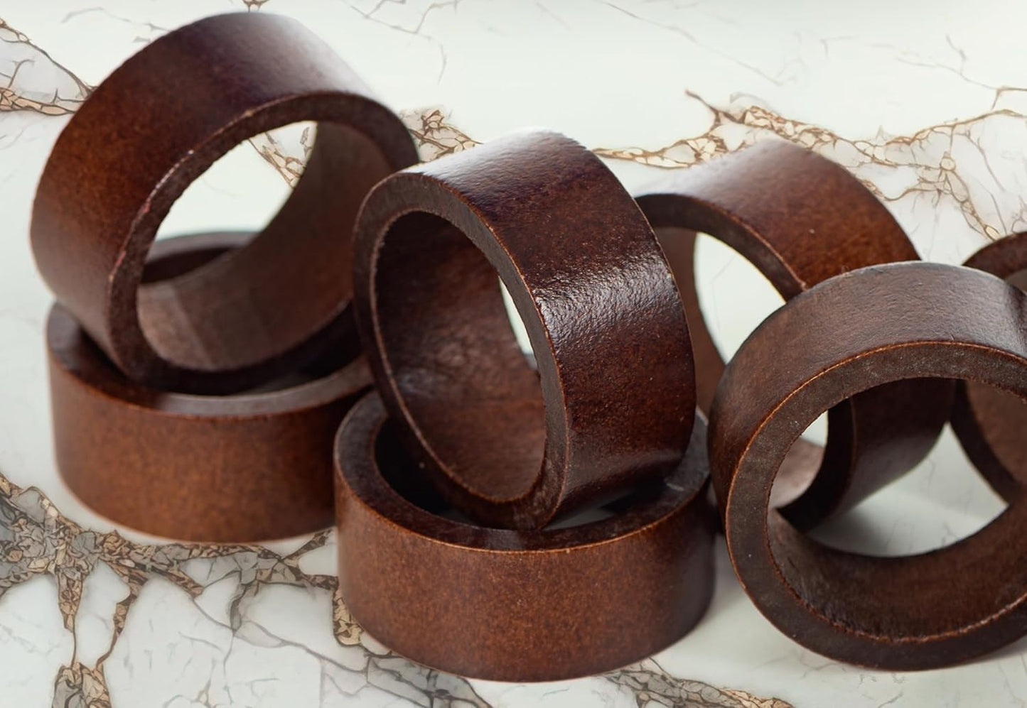 Servera - Wooden Napkin Rings, Set of 12