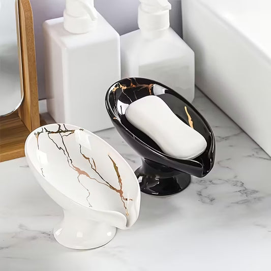 Petala - Leaf-Shaped Ceramic Soap Dish with Drainage
