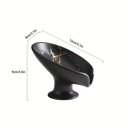 Petala - Leaf-Shaped Ceramic Soap Dish with Drainage