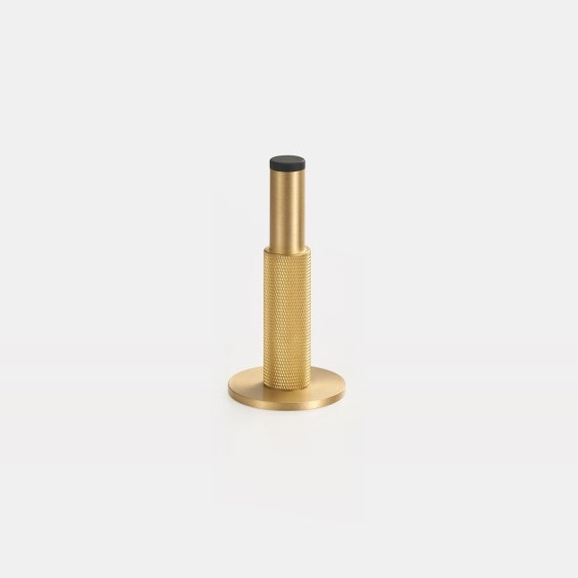 Knurlia - Solid Brass Knurled Door Stop - Polished Brass